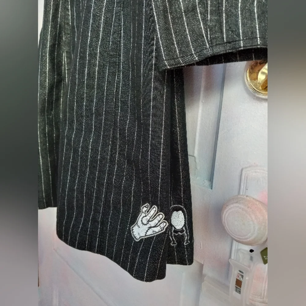 Wednesday Addams custom Rage pinstriped trench coat- SOLD@hosted store - Picture 7 of 16